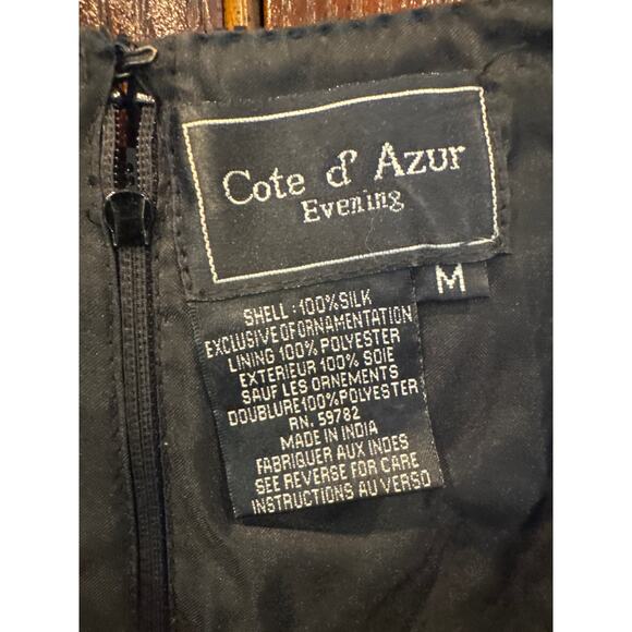 Cote d’ Azur Evening, Holiday, Beaded Top, Silk Lining, Med - Picture 2 of 6